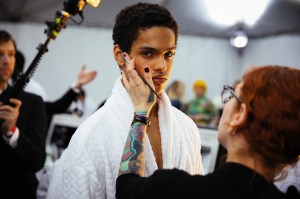 Backstage at Tom Ford Men's Fall 2018