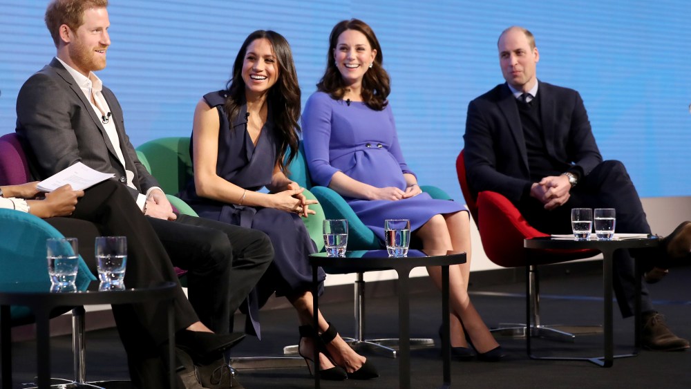 Prince Harry, Meghan Markle, Catherine Duchess of Cambridge and Prince WilliamFirst Annual Royal Foundation Forum, London, UK - 28 Feb 2018Under the theme 'Making a Difference Together', the event will showcase the programmes run or initiated by The Royal Foundation.