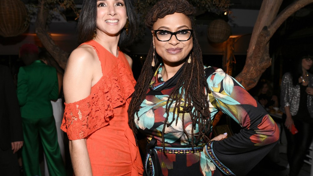 Vanity Fair Editor-in-Chief Radhika Jones (L) and Ava DuVernay attend Vanity Fair and Lancome Paris Toast Women in Hollywood, hosted by Radhika Jones and Ava DuVernay, on March 1, 2018 in West Hollywood, California. (Photo by Emma McIntyre/Getty Images for Vanity Fair)