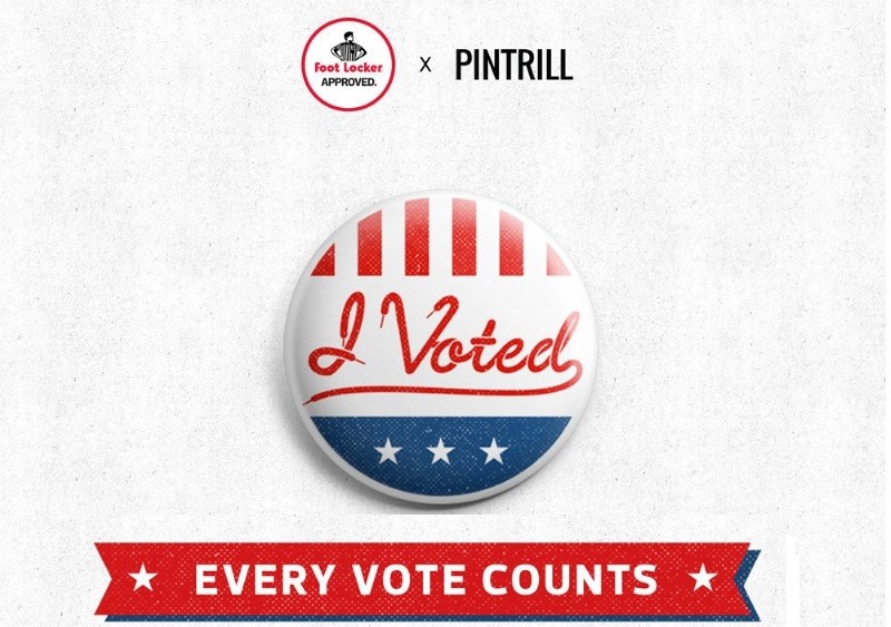 Foot Locker and Pintrill Team Up Election Day Pins