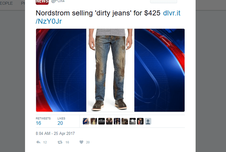 Nordstrom Sells $425 “Dirty” Jeans