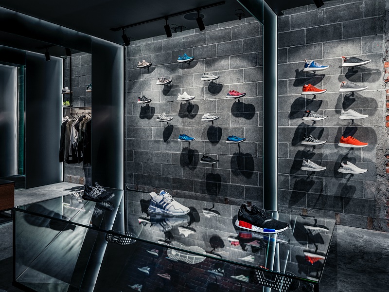 Concepts x Adidas shoe wall