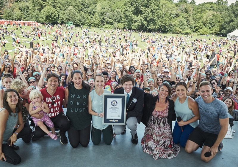 Adidas & Wanderlust Breaks Guinness Book of World Records Brooklyn Yoga Event