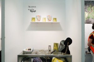 Jewelry sold in a magazine booth at NADA.