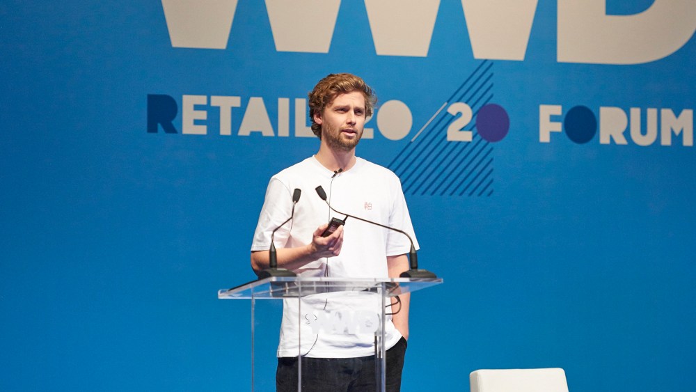 Albin Johansson speaking at WWD's inaugural Tokyo summit in partnership with Lumine.