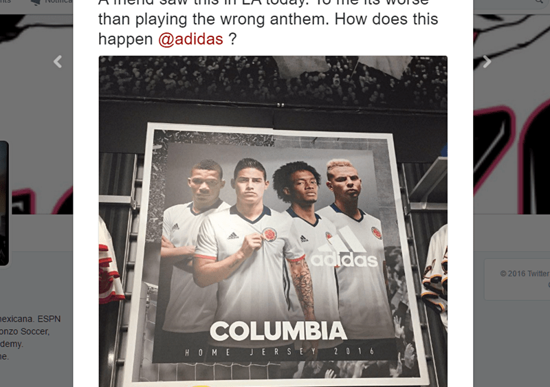 Adidas Receives Online Backlash Misspelling “Colombia”