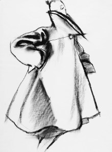 A drawing by Antonio Lopez of Charles James designs.