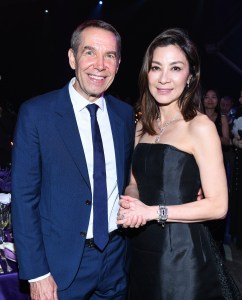 HONG KONG, HONG KONG - MARCH 26:  Michelle Yeoh (R) attends the amfAR Hong Kong Gala 2018 at Shaw Studios on March 26, 2018 in Hong Kong, Hong Kong. (Photo by Clint Spaulding/amfAR/Getty Images for amfAR)