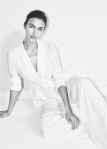 A look from the Irina Shayk x Ellen Tracy capsule.