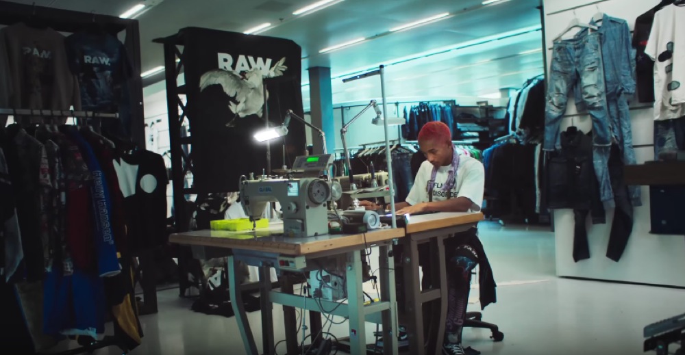 A still from the G-Star Raw video with Jaden Smith