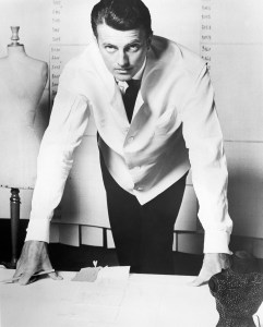 Portrait of fashion designer Hubert de Givenchy in the workroom of his Paris maison de couture in France, circa April 1960.