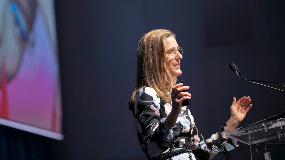 Jo Horgan speaking at WWD's inaugural Tokyo summit in partnership with Lumine.