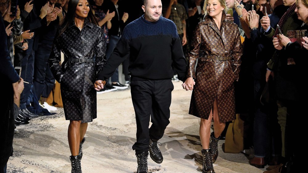 Naomi Campbell, Kim Jones and Kate Moss on the catwalk of Louis Vuitton Men's Fall 2018.