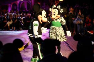 Mickey Mouse and Minnie Mouse on the catwalk