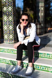 Street style at the Contemporary African Art Fair in Marrakech, Morocco.