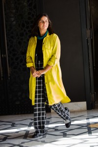 Street style at the Contemporary African Art Fair in Marrakech, Morocco.