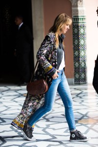 Street style at the Contemporary African Art Fair in Marrakech, Morocco.