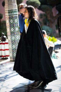 Street style at the Contemporary African Art Fair in Marrakech, Morocco.
