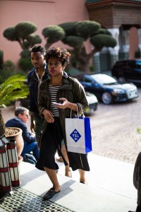 Street style at the Contemporary African Art Fair in Marrakech, Morocco.