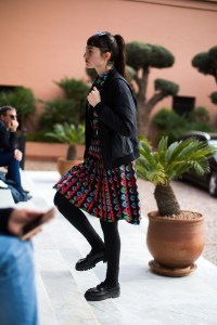 Street style at the Contemporary African Art Fair in Marrakech, Morocco.