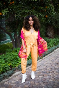 Street style at the Contemporary African Art Fair in Marrakech, Morocco.
