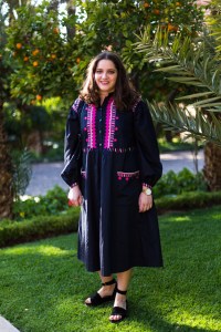 Street style at the Contemporary African Art Fair in Marrakech, Morocco.