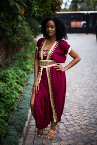 Street style at the Contemporary African Art Fair in Marrakech, Morocco.