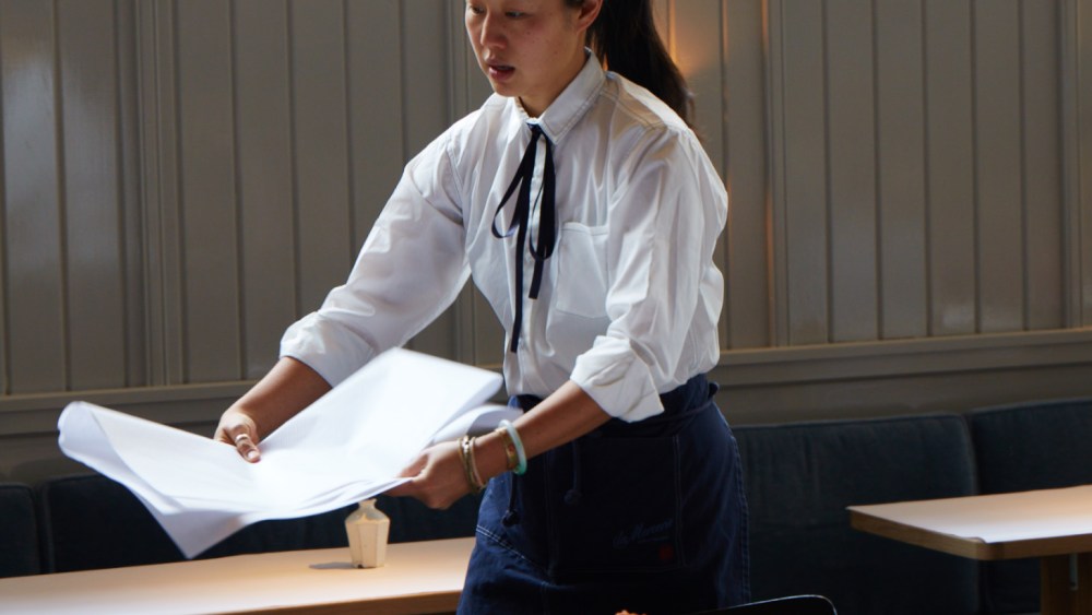 Mary Ping Designs Uniforms for Chef Marie Aude-Rose, La Mercerie Staff