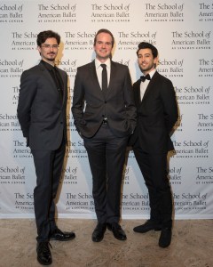 SAB faculty members Allen Peiffer and Jonathan Stafford with NYCB principal dancer Anthony Huxley
