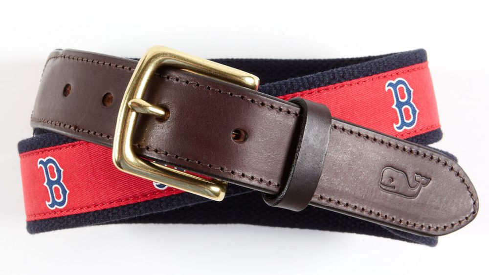 A belt from Vineyard Vines' Red Sox collection.