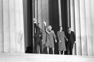 Barbara Bush at the Lincoln Memorial opening, 1989.