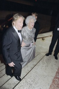 Barbara Bush and Arnold Scassi attend the CFDA Fashion Awards at the New York State Theater at Lincoln Center, 1997.