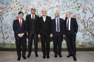 Dario Nardella, Marco Bizzarri, Massimo Rigucci, Sandro Fallani and Francois-Henri Pinault attend Gucci Artlab opening.