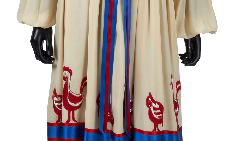 Ivory crepe dress by Per Spook for the house of Louis Feraud.