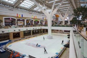 Men and women shop at the Mega Silkway mall in Astana, Kazakhstan.