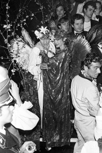 Thaddeus Klossowski and Loulou de la Falaise at Loulou's Magic City costume ball in Paris, France, 1978.