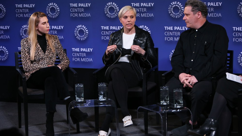 - New York, NY - 4/5/18 - PaleyLive NY: Ready-to-Watch: TV and Fashion-Pictured: Zosia Mamet, Jenn Rogien, Isaac Mizrahi-Photo by: Patrick Lewis/Starpix-Location: The Paley Center for Media