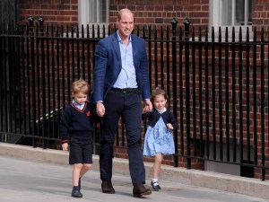 Prince William returning to the Lindo Wing with Prince George and Princess Charlotte as they enter to meet their brother for the first timeCatherine Duchess of Cambridge gives birth to her third child, Lindo Wing, St Mary's Hospital, London, UK - 23 Apr 2018