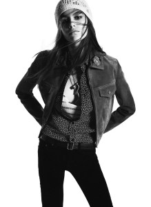 Kaia Gerber for the Saint Laurent Fall Campaign.