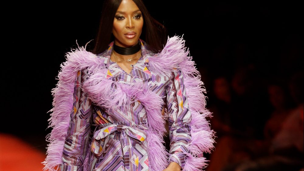 British supermodel Naomi Campbell displays an outfit by South African designer Kluk CGDT during the ARISE Fashion Week event in Lagos, NigeriaFashion, Lagos, Nigeria - 31 Mar 2018