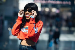 Street style at Beautycon.