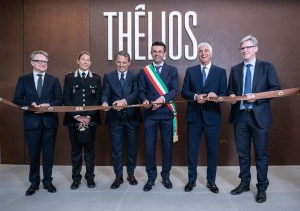 The cutting of the ribbon.