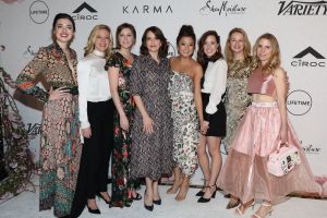 Barrett Wilbert, Kerry Butler, Taylor Louderman, Tina Fey, Ashley Park, Erika Henningsen, Kate Rockwell,Variety's Power of Women presented by Lifetime, Arrivals, Cipriani Wall Street, New York, USA - 13 Apr 2018