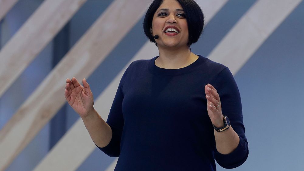 Google's Aparna Chennapragada speaks at the Google I/O conference in Mountain View, CalifGoogle Showcase, Mountain View, USA - 08 May 2018