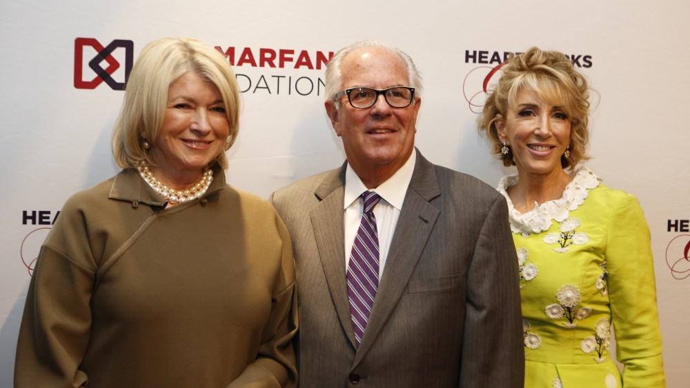 Martha Stewart, Marfan Foundation's MIchael Weamer and Karen Murray
