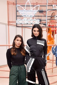Daniëlle Cathari and Kendall Jenner in a look from Adidas Originals By Danielle Cathari RTW Fall 2018.