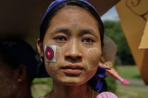 Myo Pa Pa, a 21 years old garment factory worker from Suntime JCK participating in the protest.