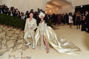 Jeremy Scott and Cardi B in custom Moschino, Met Gala 2018
