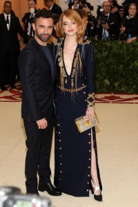 Nicolas Ghesquire and Emma Stone in Louis Vuitton, Met Gala 2018