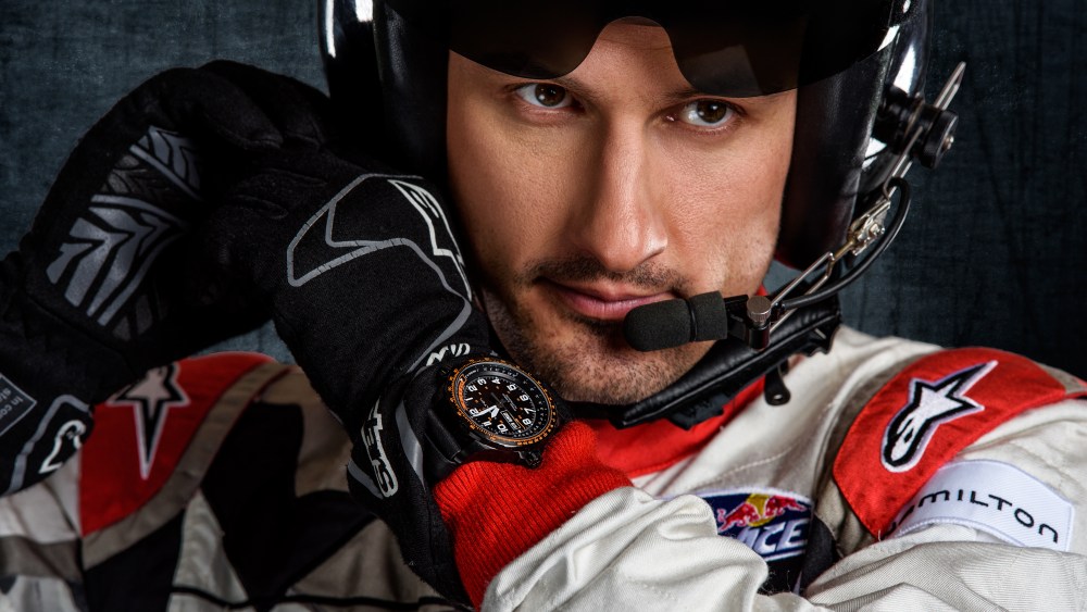 Pete McLeod of Canada poses for a photograph during the first stage of the Red Bull Air Race World Championship in Abu Dhabi, United Arab Emirates on January 29, 2018.